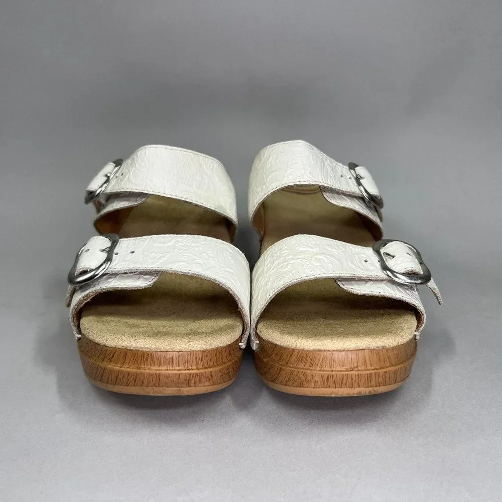 Dansko Women's Sophie White Leather Sandals_2